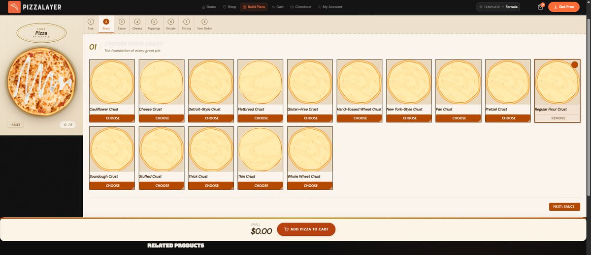 PizzaTier Fornaia template preview