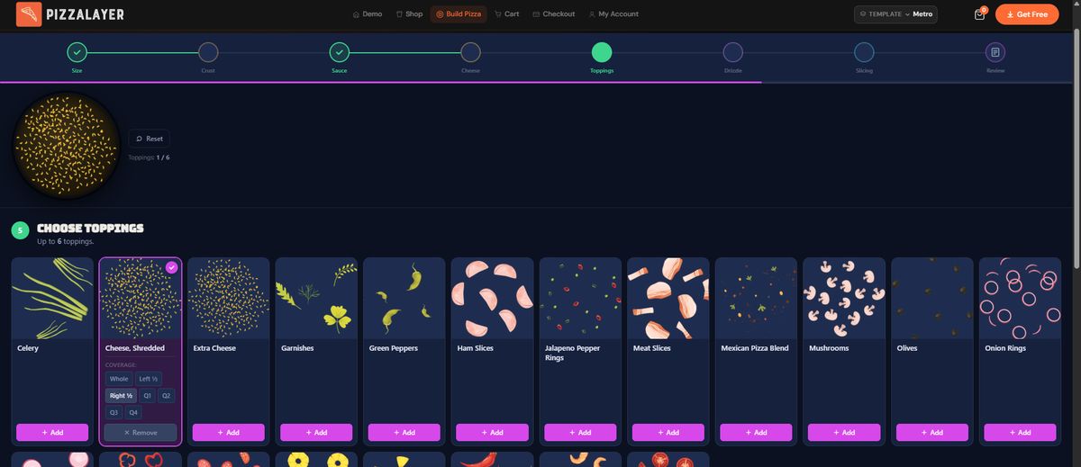 PizzaTier Metro template preview