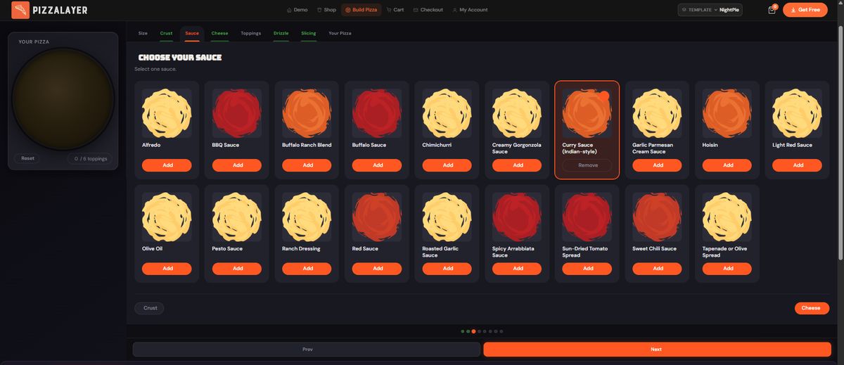 PizzaTier NightPie template preview