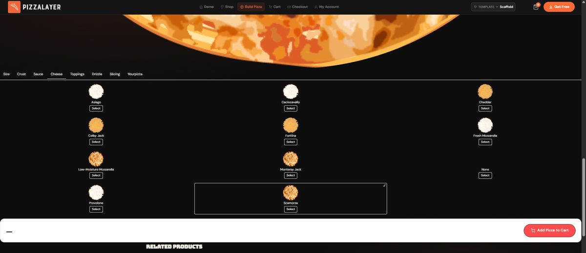 PizzaTier Scaffold template preview